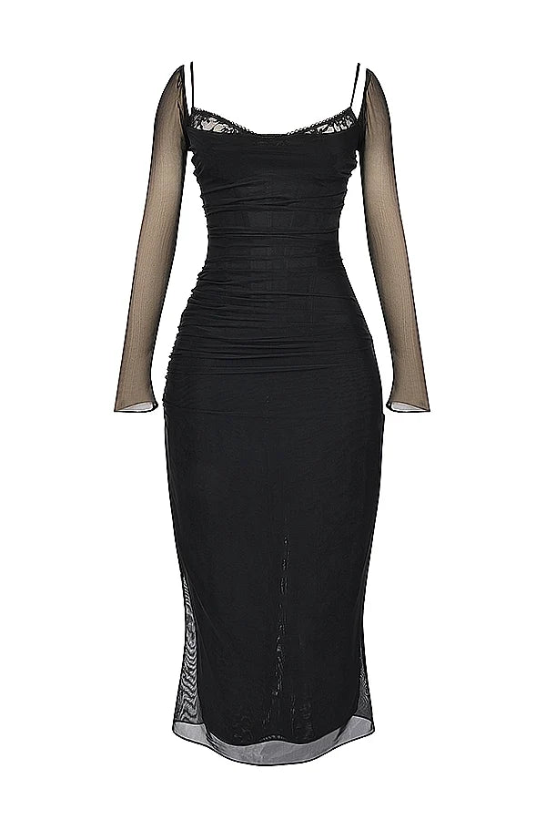 black maxi dress