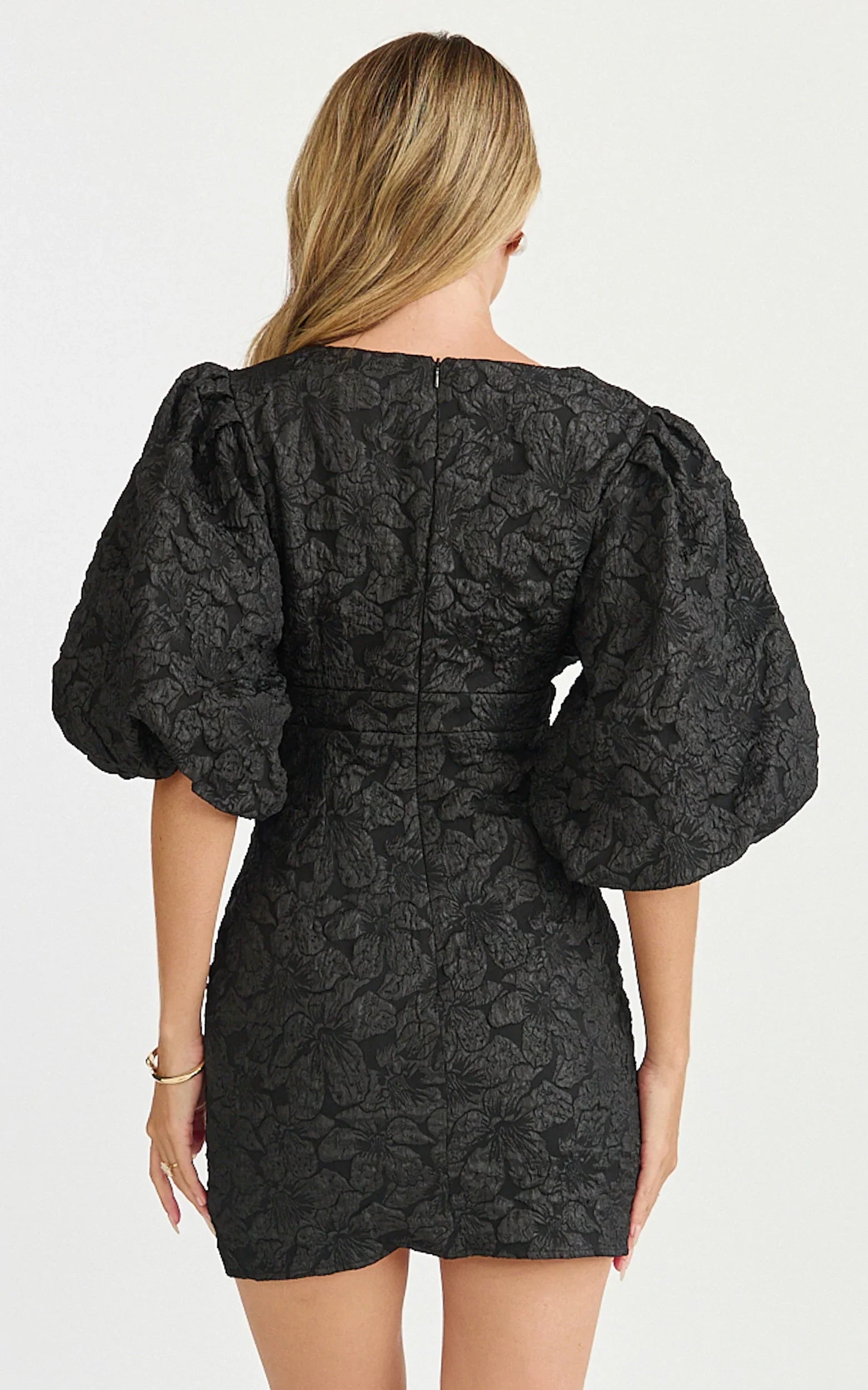 Miley Mini Dress V Neck Bodycon Dress in Black