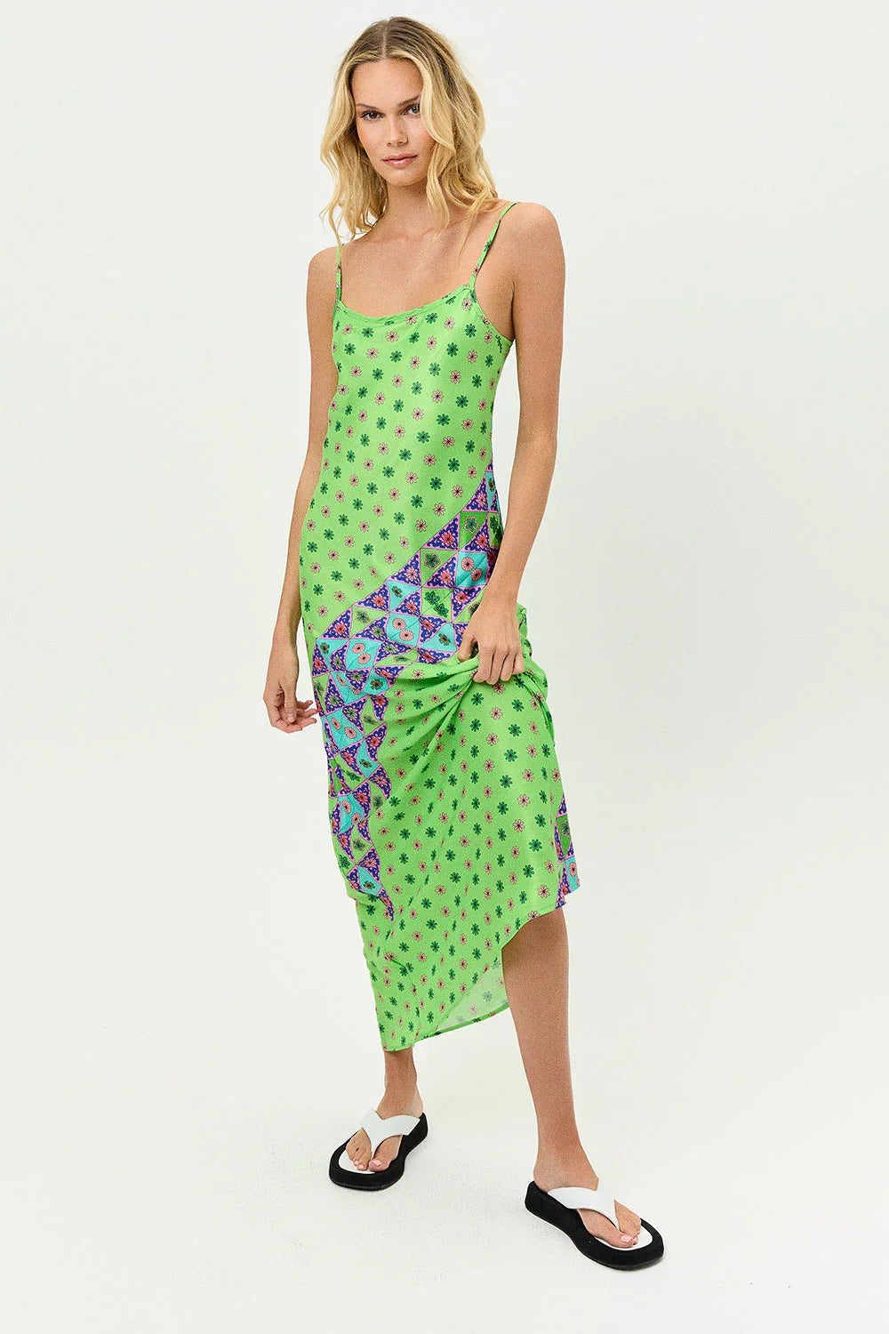 Isabel Satin Floral Dress Versailles