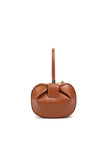 Womens Knotted Cherry Top Handle Clutch in Genuine Leather
