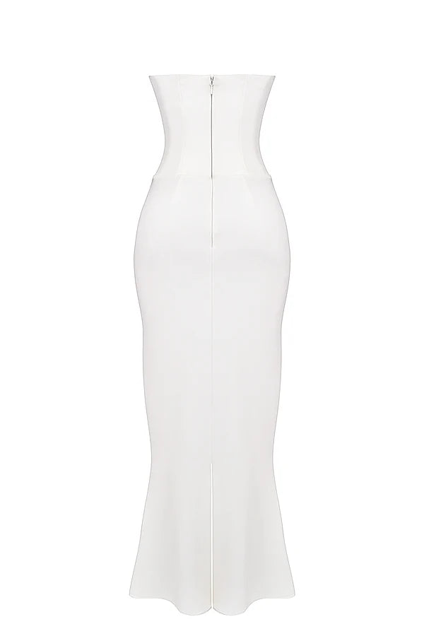 ivory strapless corset dress