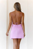 Diamond Hour Satin Mini Dress Pink
