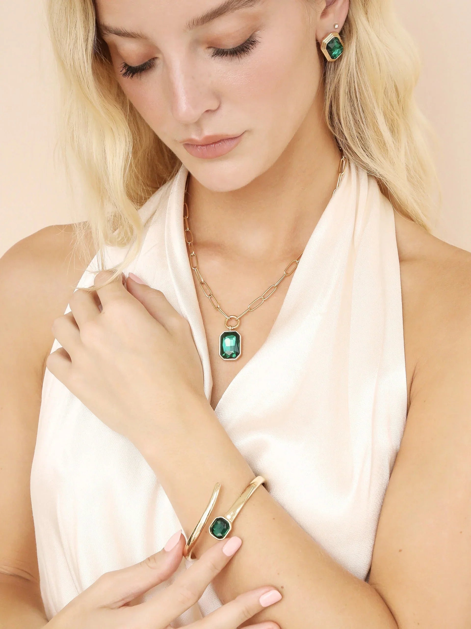 Deco Crystal Wrap Cuff