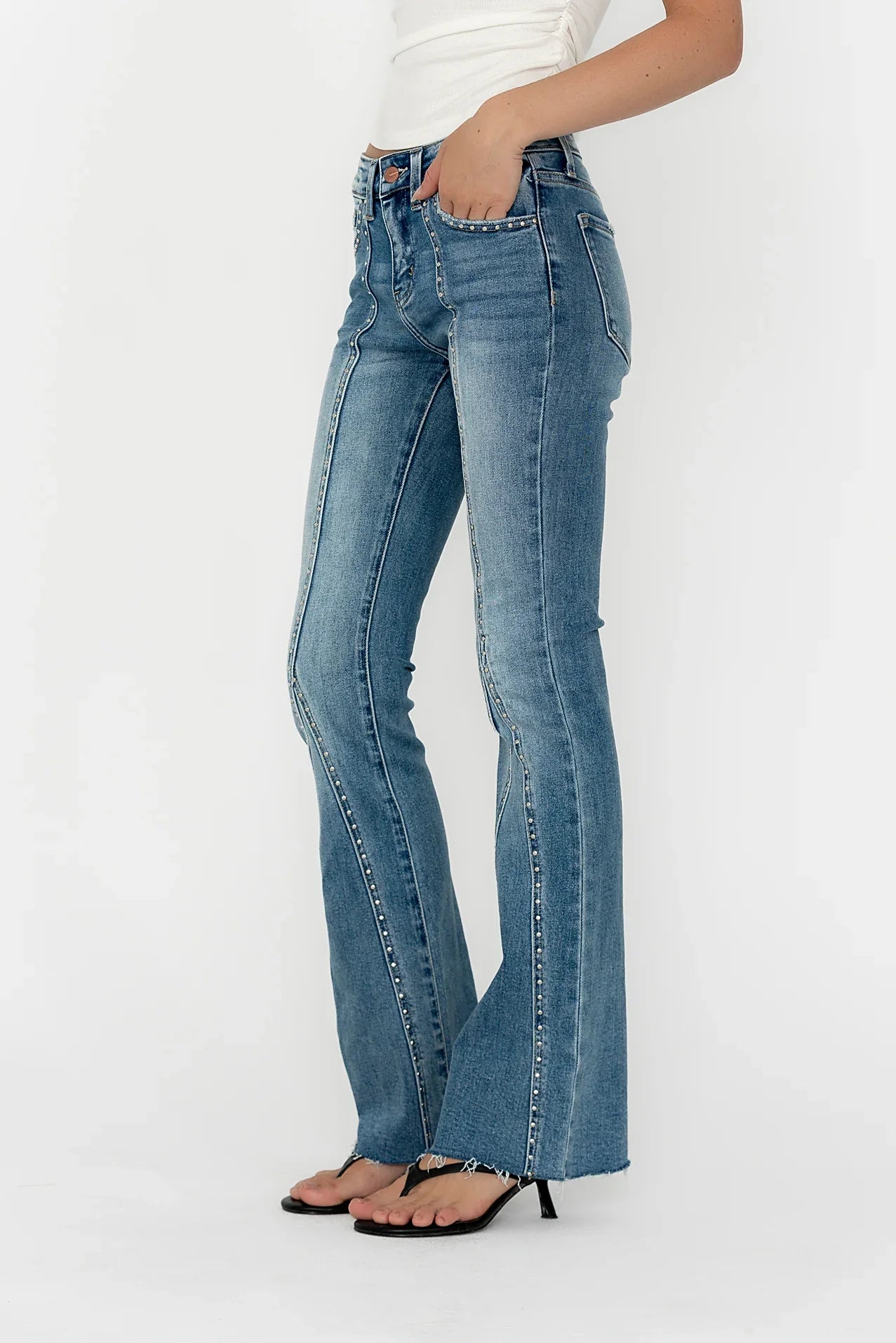 Eliza Studded Flare Jeans