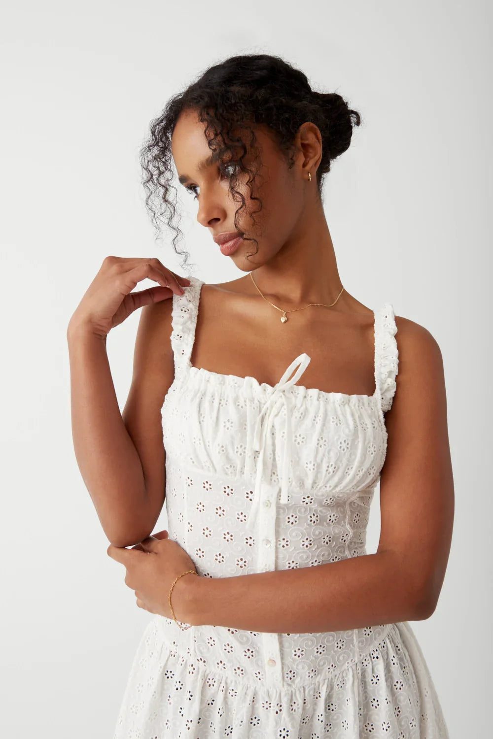 Christa Eyelet Mini Dress Angels Wing