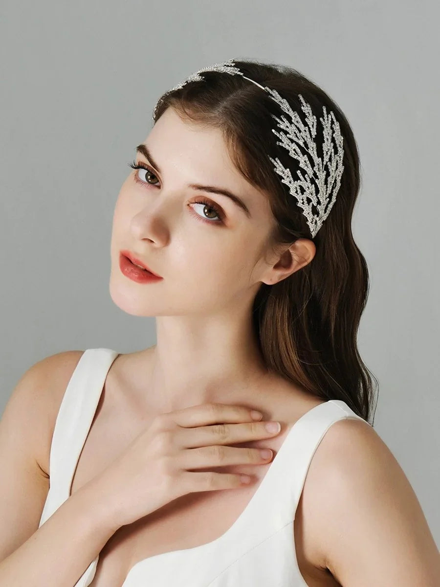 Metal Super Shiny Rhinestone Wide Headband Hair Accessories