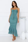 Dainty Design Mesh Midi Dress Green