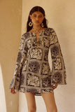 CHANTELLE SLEEVED MINI DRESS HAVANNA BLACK