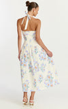 Astra Midi Dress Halter Neck Drop Waist Dress in Astra Posey Floral Print