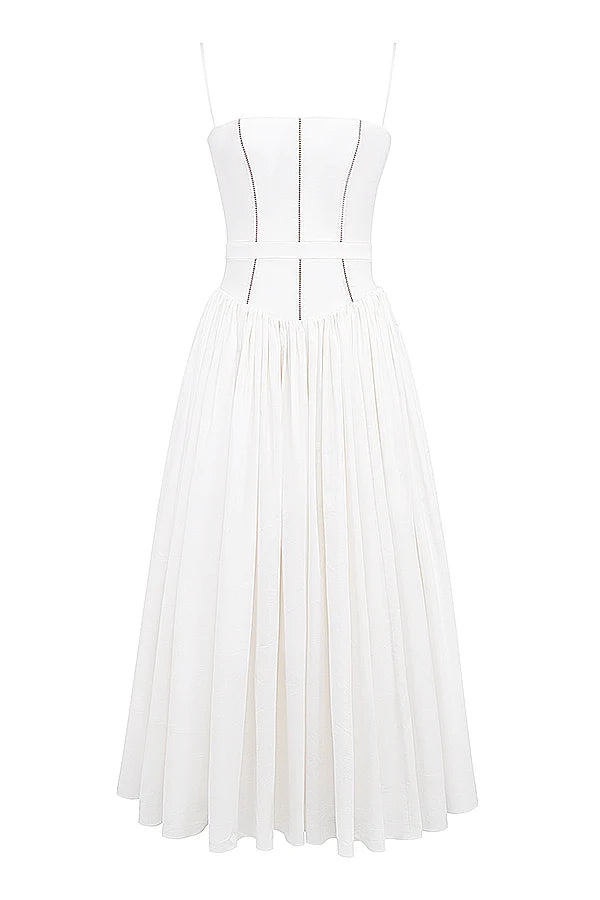 white cotton maxi sundress