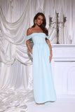 Outfit Spin Off Shoulder Maxi Dress Blue