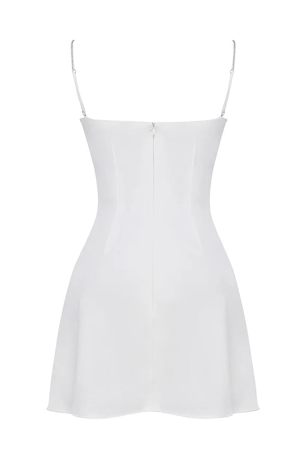 ivory crystallised mini dress