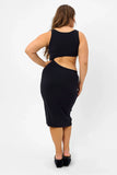 Twelve Terry High Neck Dress Black