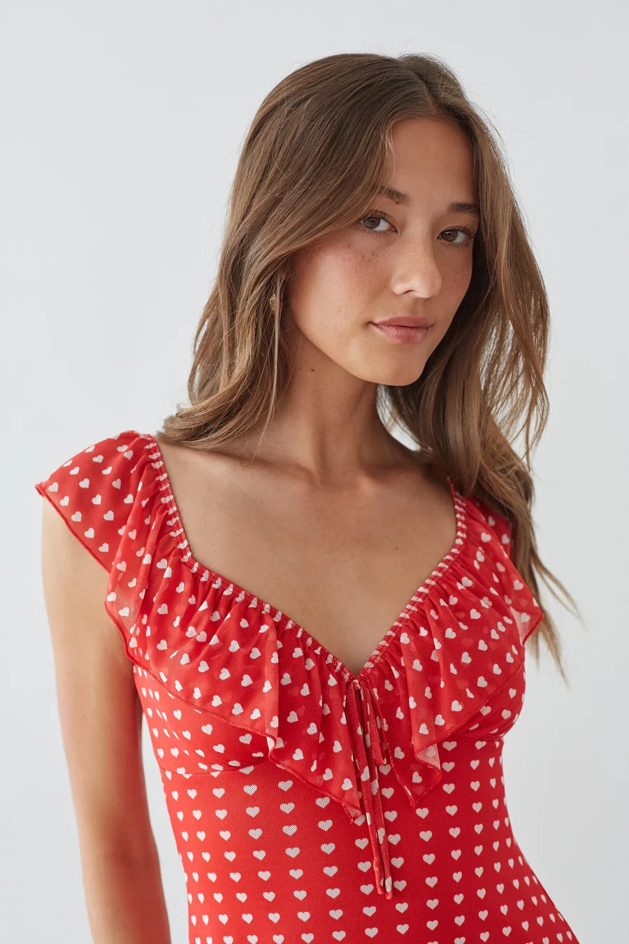 Enid Ruffle Heart Mini Dress
