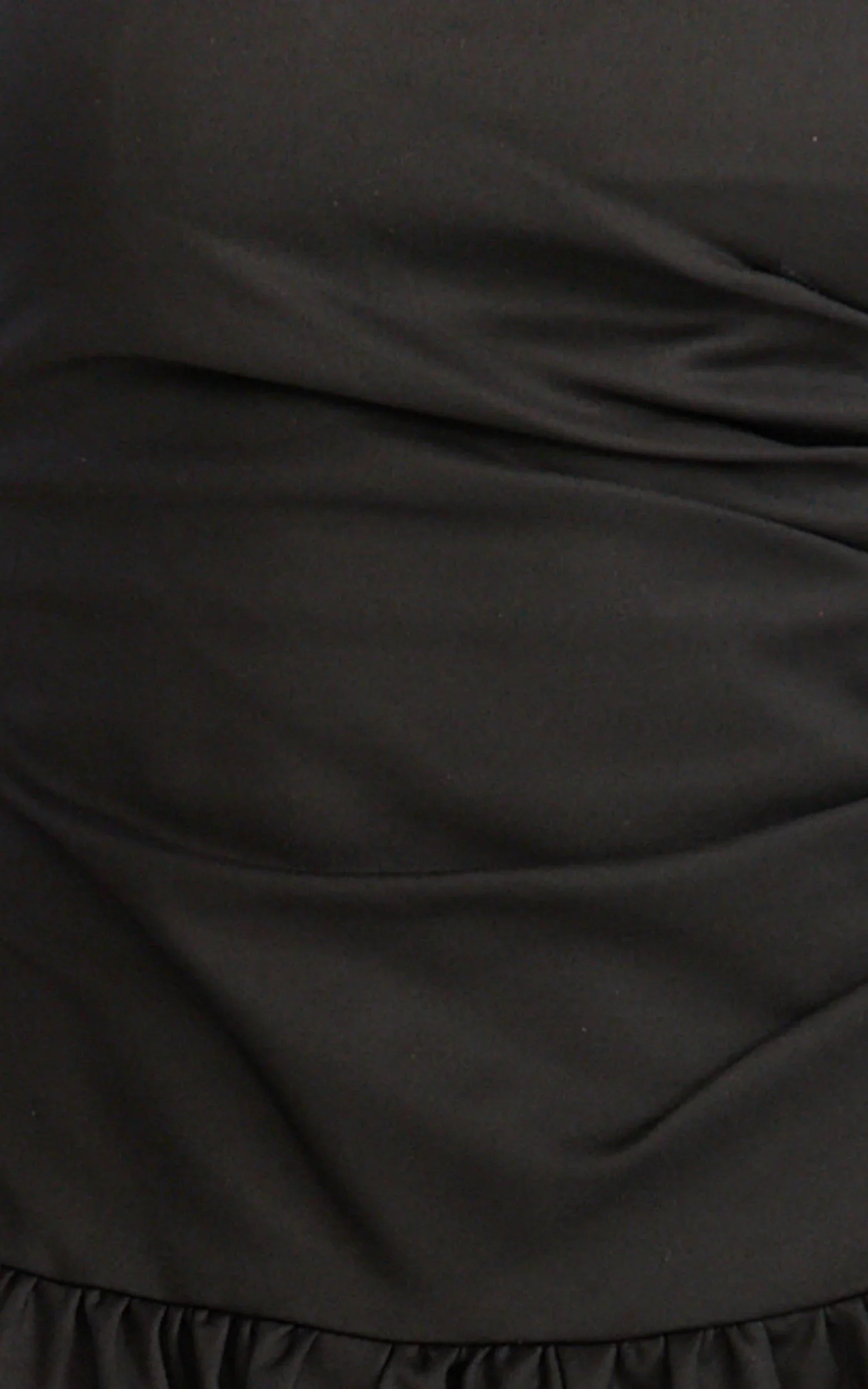Louisa Maxi Dress Strapless Side Ruched Dropped Waist Fit And Flare Dress in Black