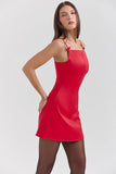 scarlet square neck a line mini dress sale
