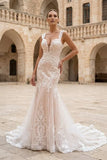 Mermaid Off the Shoulder Lace Wedding Dresses with Train