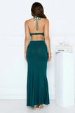 Higher Standards Halter Maxi Dress Teal