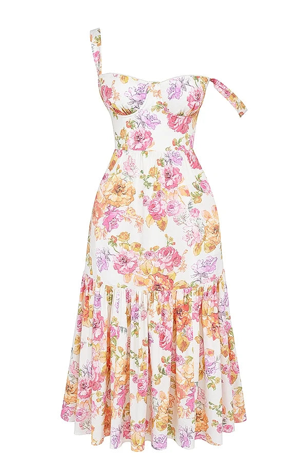 ivory floral midi sundress