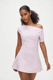 Roslyn Off Shoulder Mini Dress Rosewater Stripe
