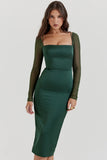 emerald green midi dress
