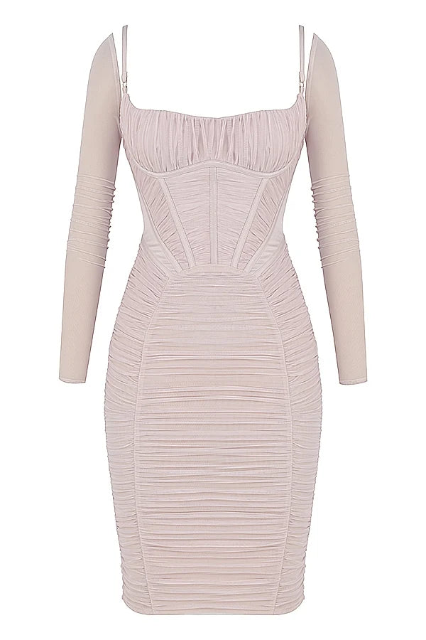 crystal gathered corset dress