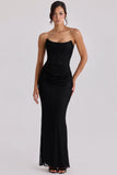 black hand beaded embellished maxi dress limited edition