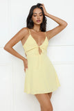 Coastlines Of Sun Mini Dress Yellow