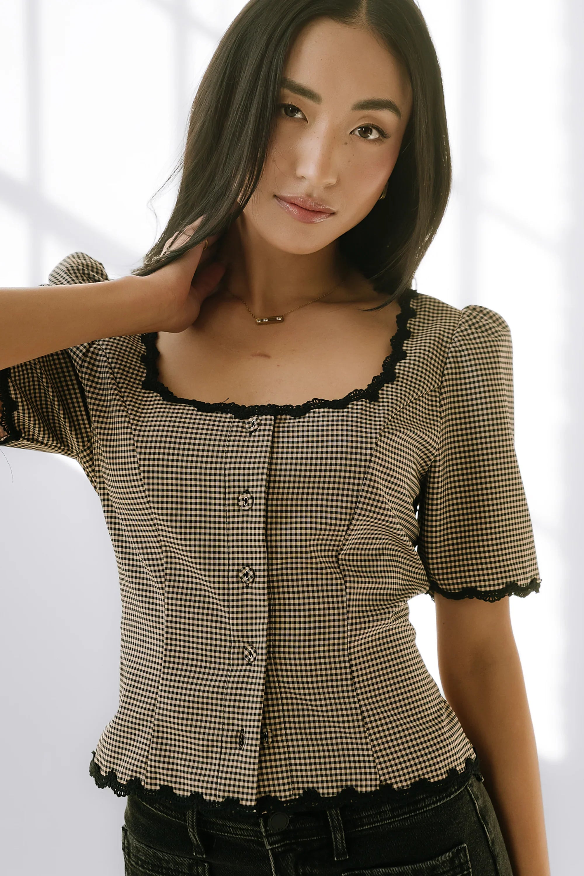 Marrel Gingham Blouse