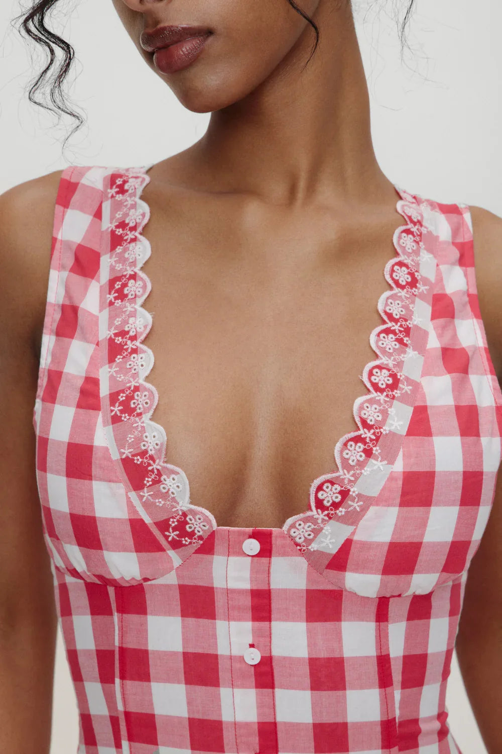 x BELLA HADID Farm Gingham Mini Dress Malibu Picnic