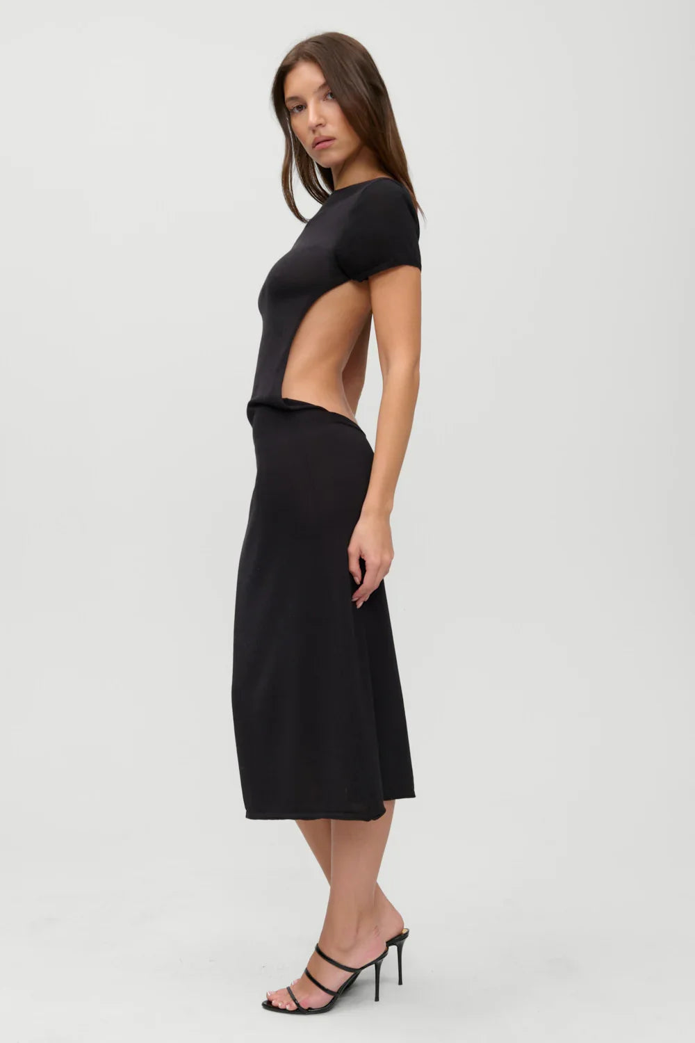 x JENNIE Rosalie Knit Midi Dress Black