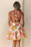 Petal Perfection Halter Mini Dress Floral