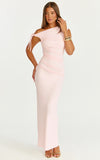 Belle Maxi Dress Tie Shoulder Detail Dress in Pink