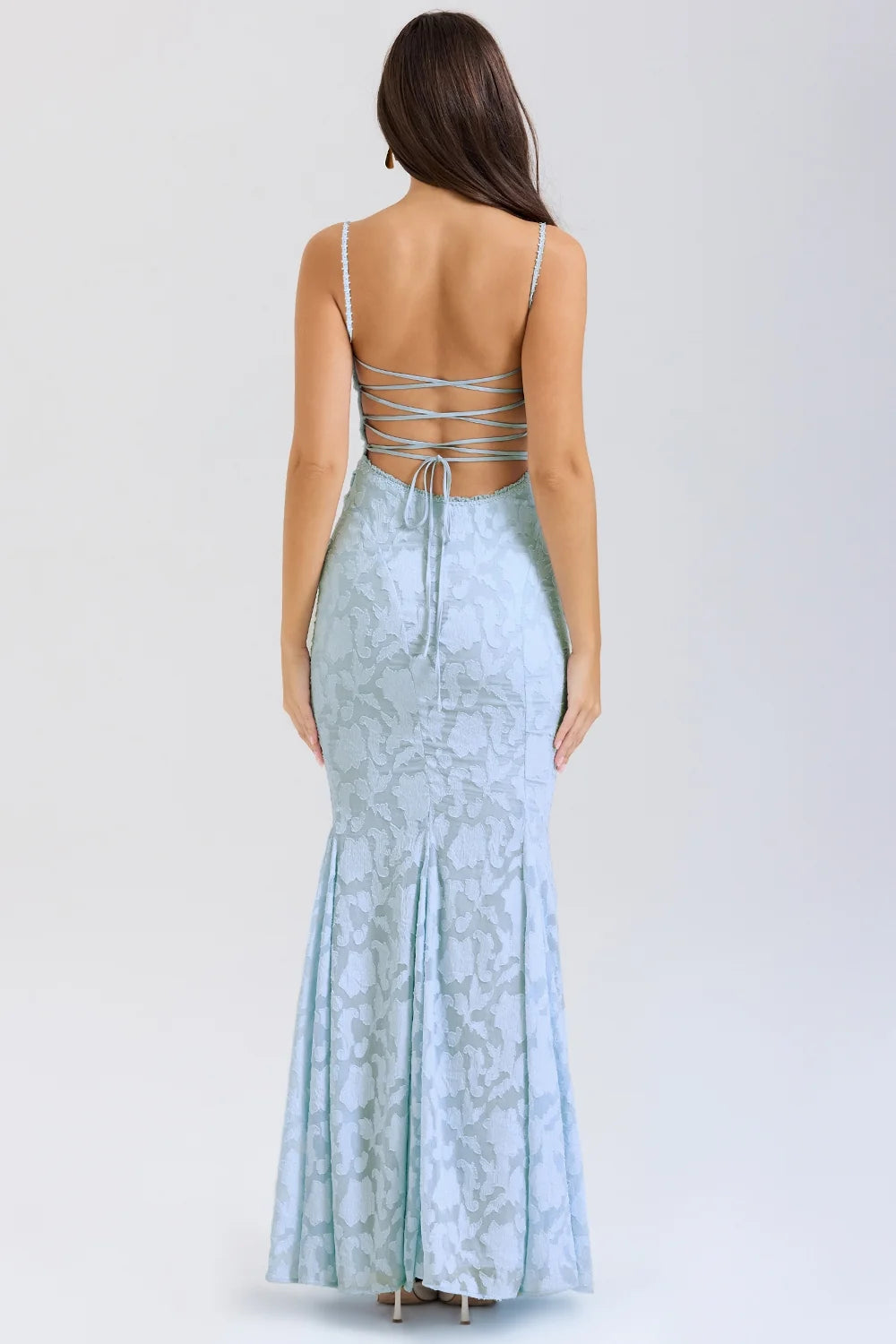 bluebell lace up back maxi dress