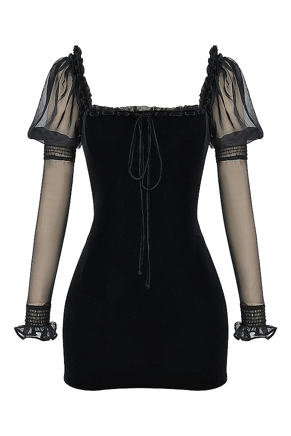 black velvet mini dress