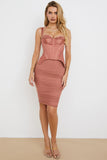 antique rose corset midi dress
