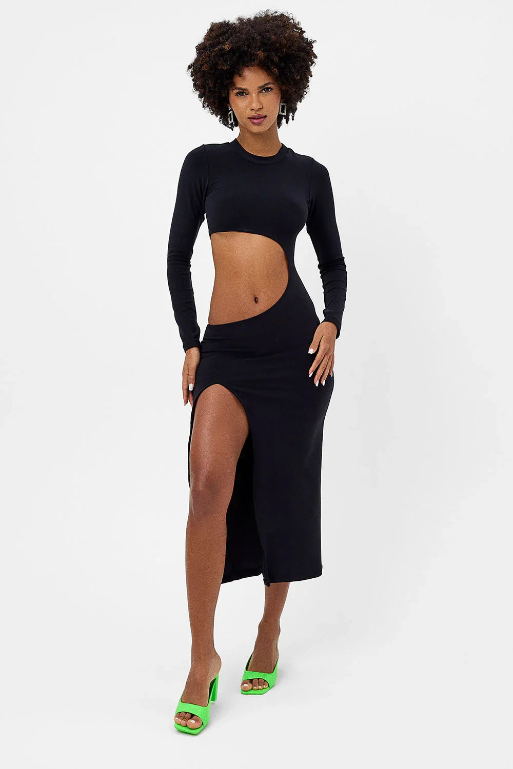Carolina Terry Midi Dress Black
