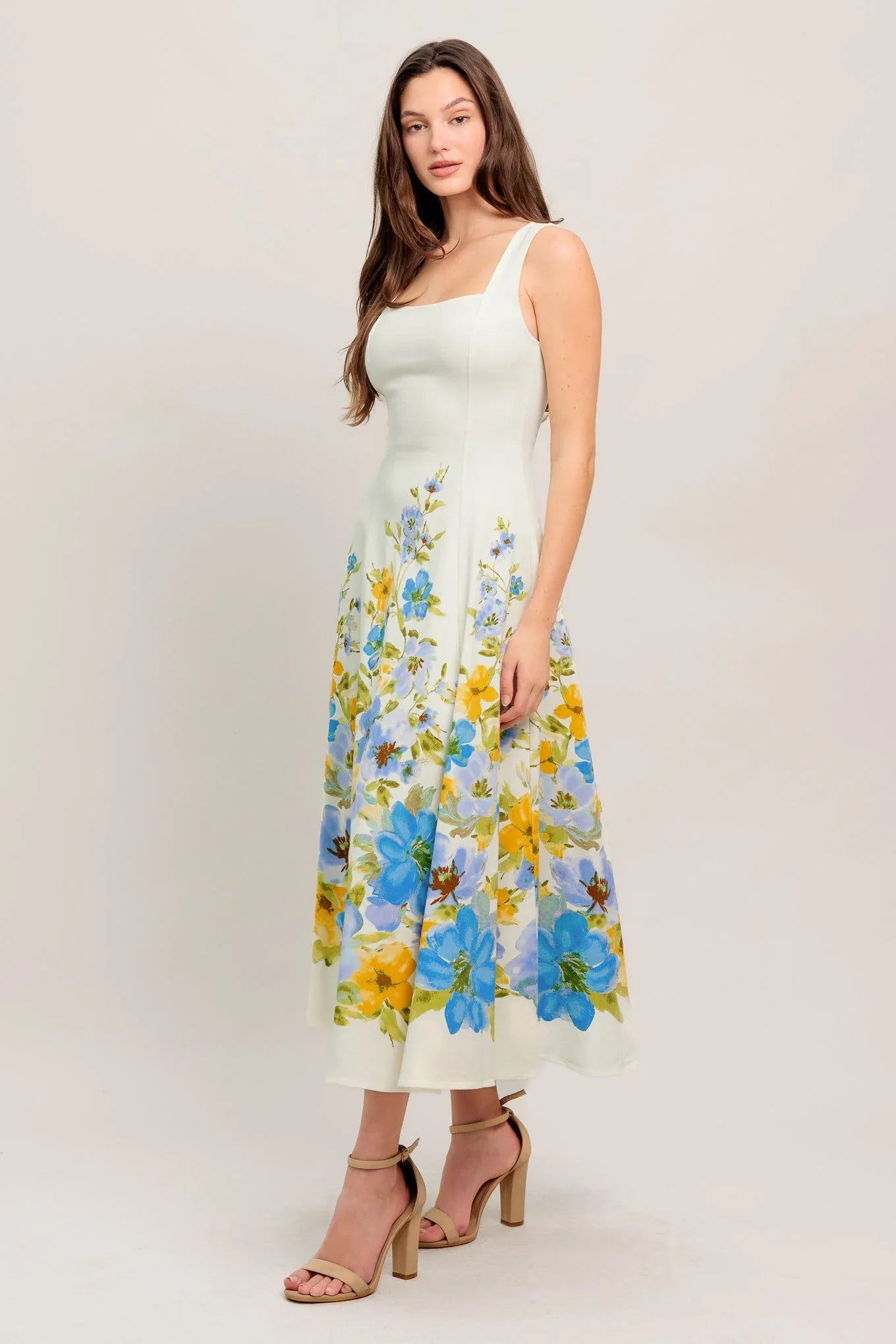 DREAMING OF THE COAST FLORAL MIDI DRESS