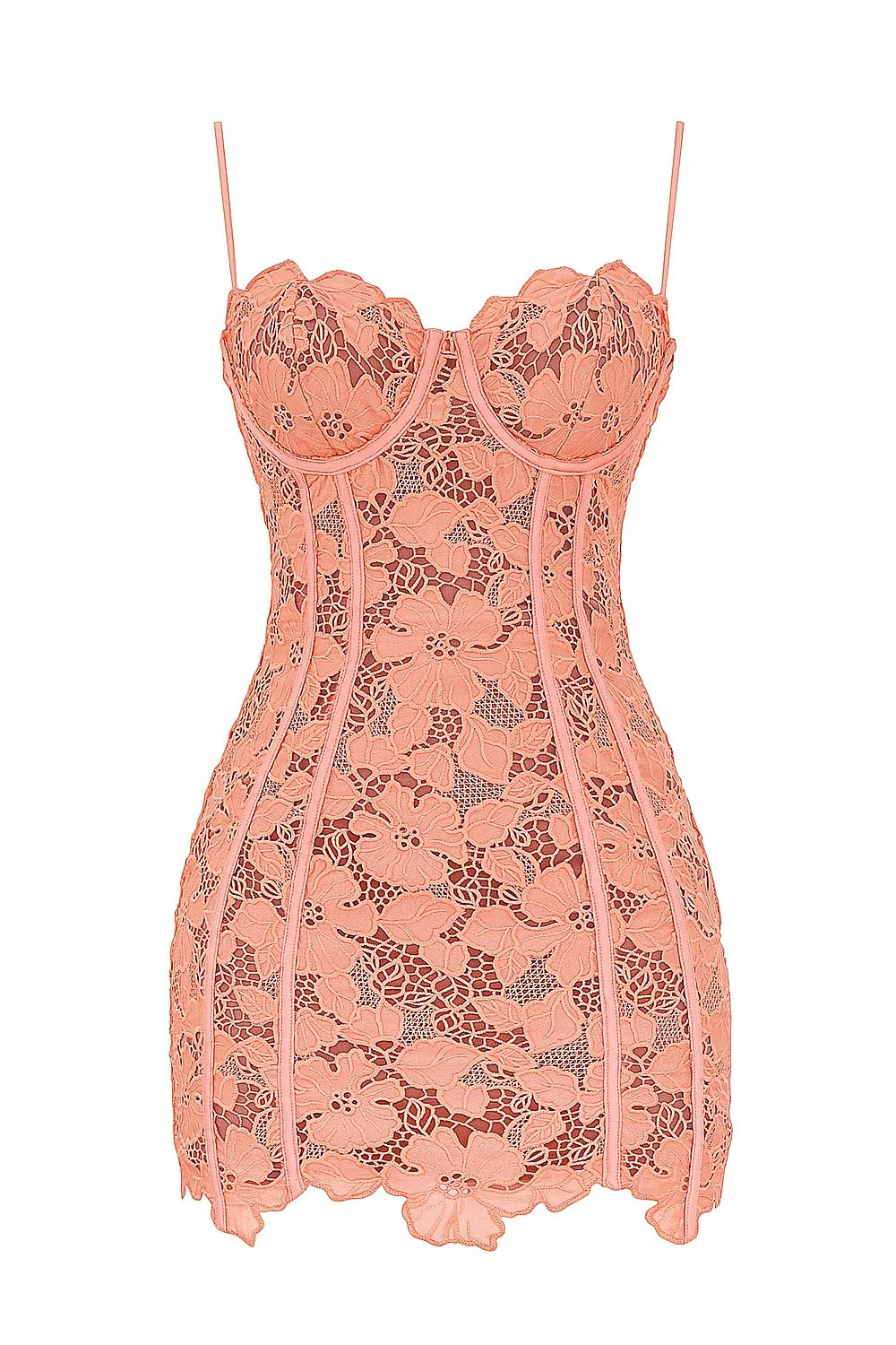 sorbet embroidered floral lace mini dress