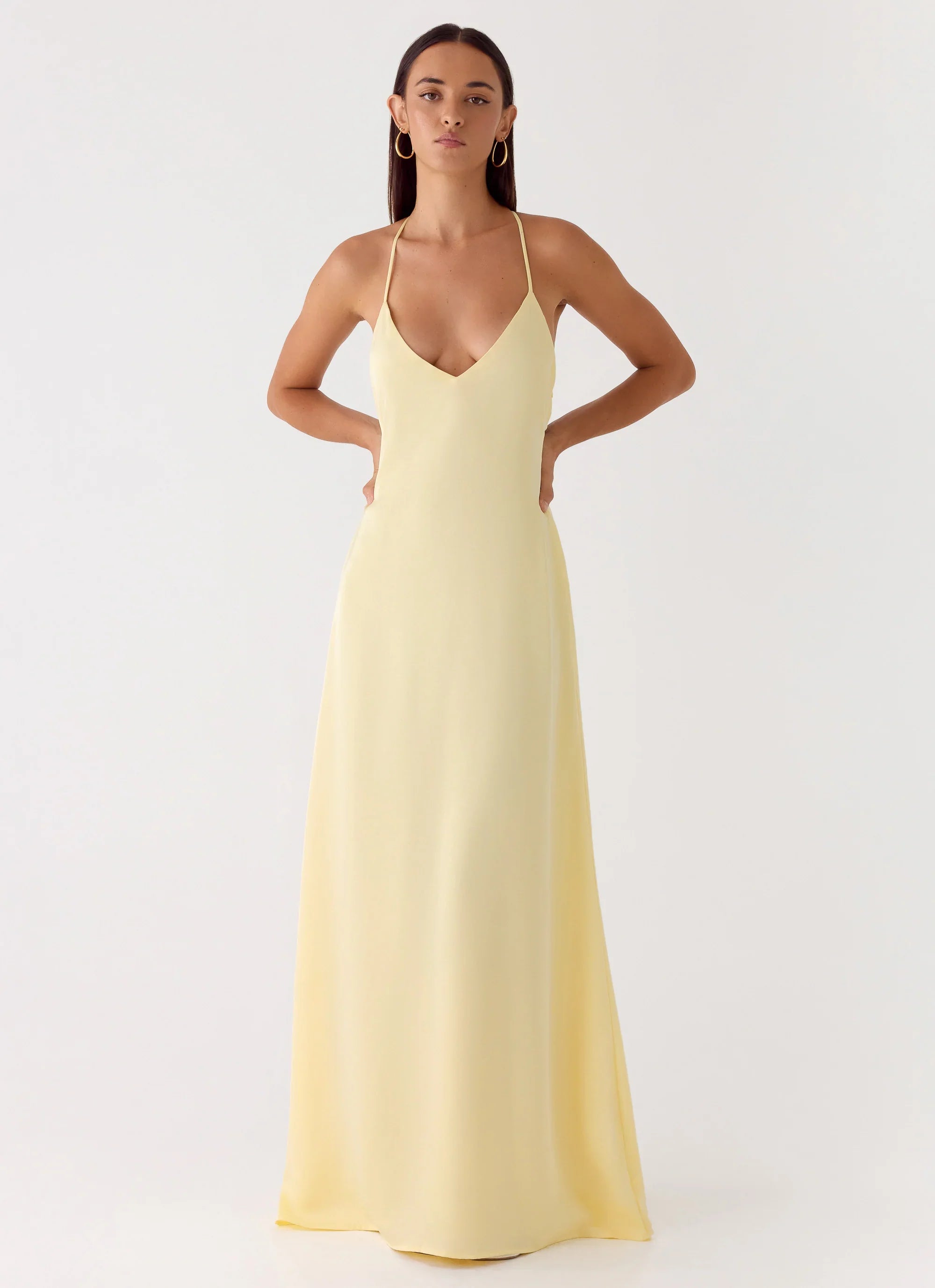 Fine Line Maxi Dress Yellow
