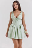 pistachio satin mini dress sale