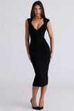 black bandage midi dress