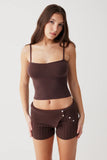 Carmen Lightweight Knit Tank Mocha