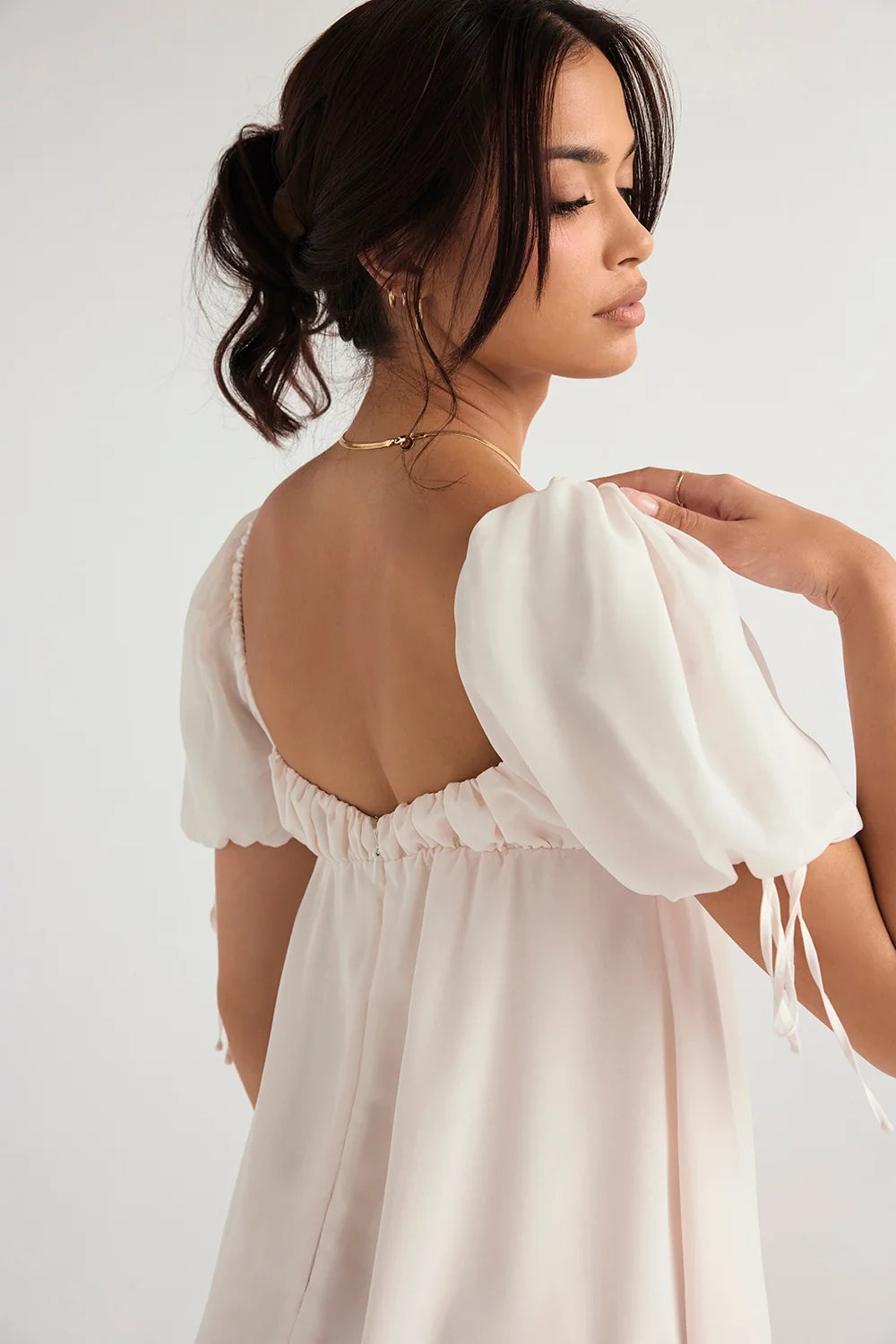 ivory georgette mini dress sale