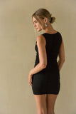 Tara Boatneck Ruched Bodycon Mini Dress