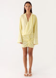 Farretti Shirt Mini Dress Pale Yellow