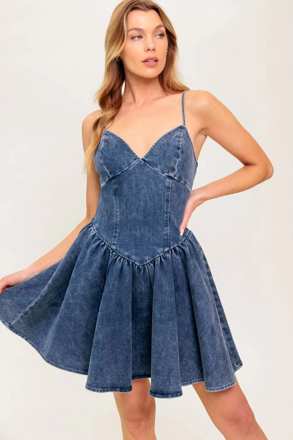 DINA DENIM MINI DRESS